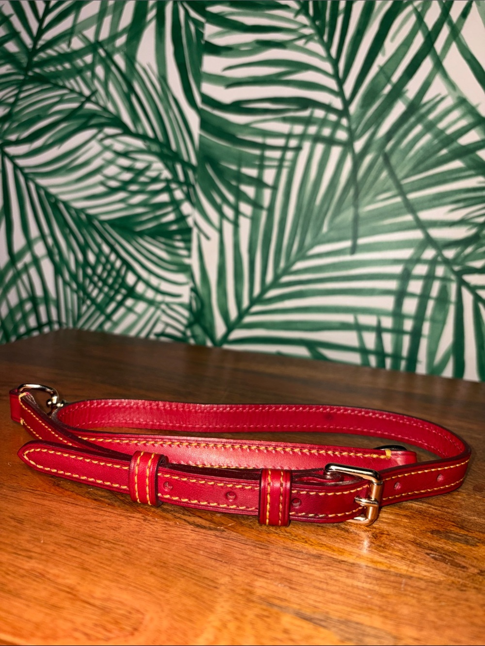 Dooney & Bourke Red Leather & Brass Clip On Bag Replacement Strap